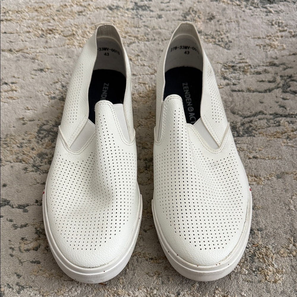 White Perforated Slip-On Loafers for Men